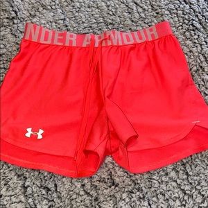 Hot pink under armour shorts